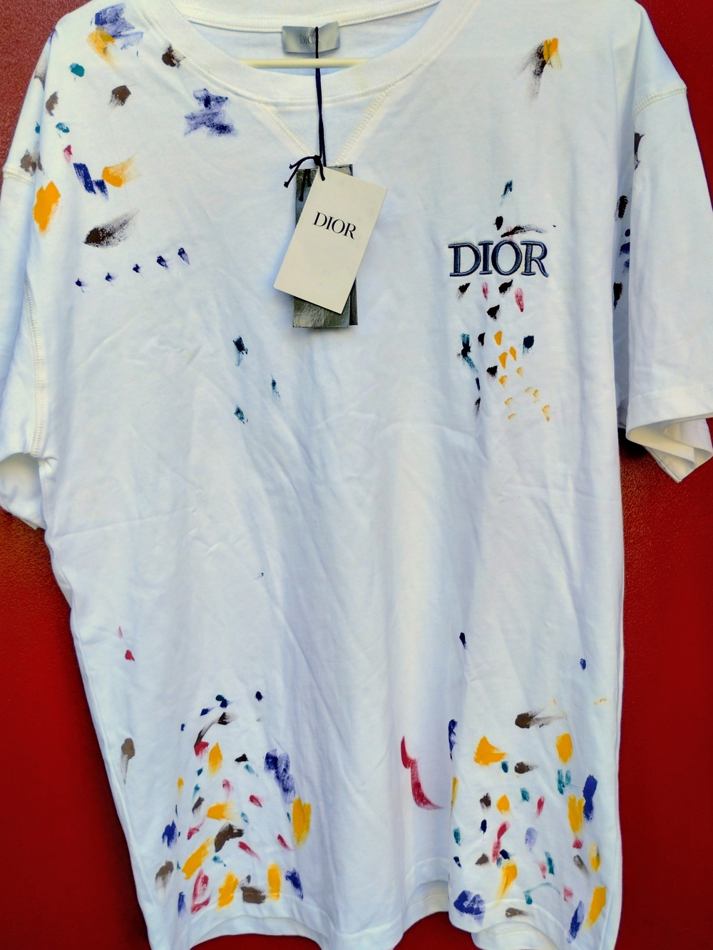 Dior White Paint-Splatter Short-Sleeve T-Shirt for Men🤗🪻 - Picture 3 of 4